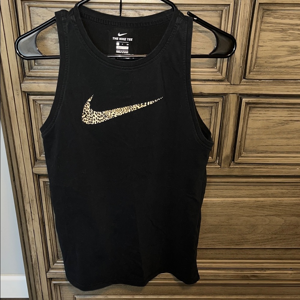 Nike Black Tank with Gold Swoosh